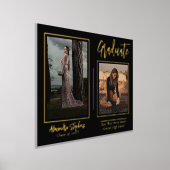 Elegant Modern Afstudeer Script Tekst Twee Foto Folie Afdrukken (Laagn)