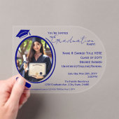 Elegant, modern Afstudeerder foto Afstuderen, mari Acryl Uitnodigingen (Insitu (Draagbaar))