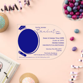 Elegant, modern Afstudeerder foto Afstuderen, mari Acryl Uitnodigingen