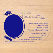 Elegant, modern Afstudeerder foto Afstuderen, mari Acryl Uitnodigingen (Voorkant)