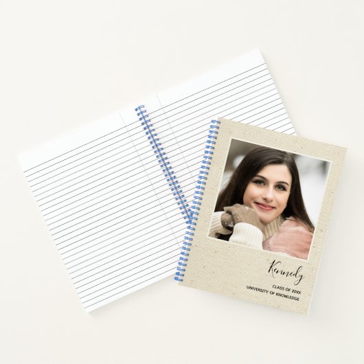 Elegant Modern Afstudeerder Party Gast Foto Afstud Notitieboek (Binnen)