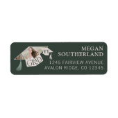 Elegant Modern Afstudeerder Pet & Tassel Afstudere Etiket (Voorkant)