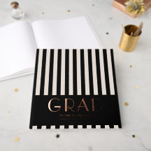 Elegant modern afstudeerfeest folie gastboek