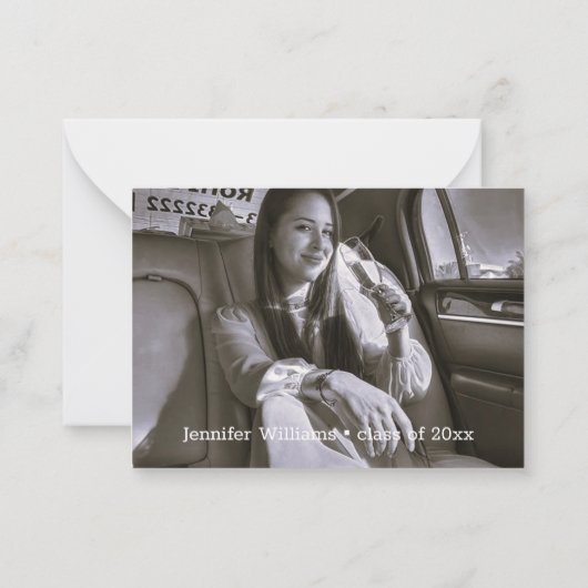 Elegant Modern afstuderen 2025 Foto Dank u wel Notitiekaartje (Achterkant)