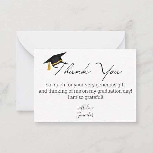 Elegant Modern afstuderen 2025 Foto Dank u wel Notitiekaartje (Voorkant)