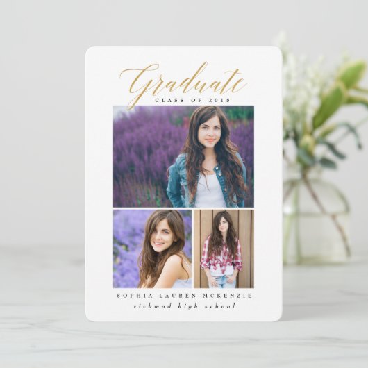 ELEGANT MODERN AFSTUDEREN AANKONDIGING (Staand voorkant)