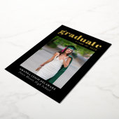 Elegant modern Afstuderen Foto Roos Gold Folie Uitnodiging (Gedraaid)