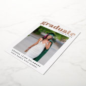 Elegant modern Afstuderen Foto Roos Gold Folie Uitnodiging (Gedraaid)