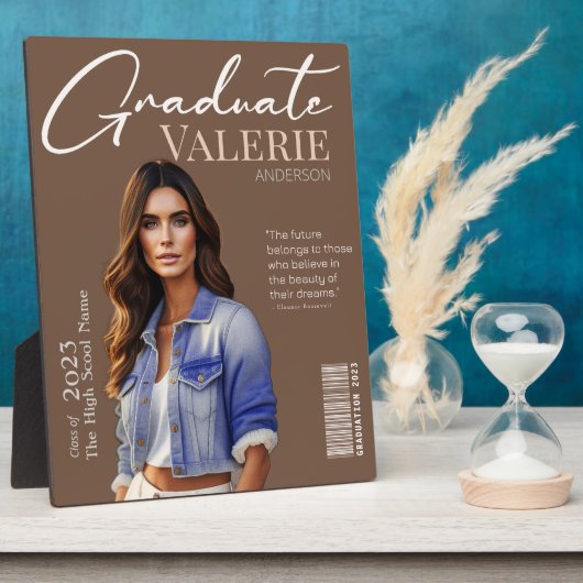 ✨Elegant & Modern Afstuderen fotoplaquette Fotoplaat (Zijkant)