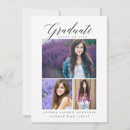 ELEGANT MODERN AFSTUDEREN KAART (Voorkant)