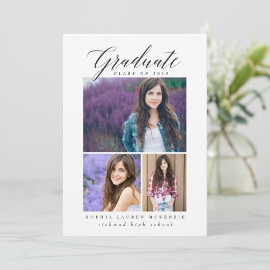 ELEGANT MODERN AFSTUDEREN KAART (Staand voorkant)