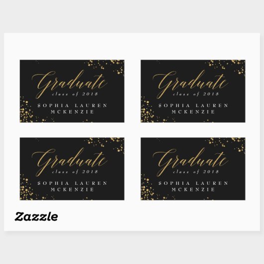 ELEGANT MODERN AFSTUDEREN RECTANGULAR STICKER (Vel)