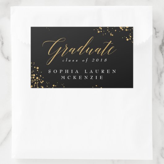 ELEGANT MODERN AFSTUDEREN RECTANGULAR STICKER (Tas)