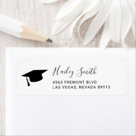 Elegant modern Afstuderen Return Address Etiket