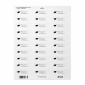 Elegant modern Afstuderen Return Address Etiket (Full Sheet)