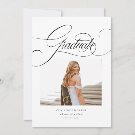 Elegant modern Afstuderen van de Foto van het Manu Aankondiging (Voorkant)