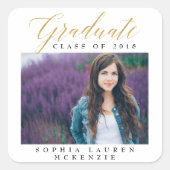 ELEGANT MODERN AFSTUDEREN VIERKANTE STICKER (Voorkant)