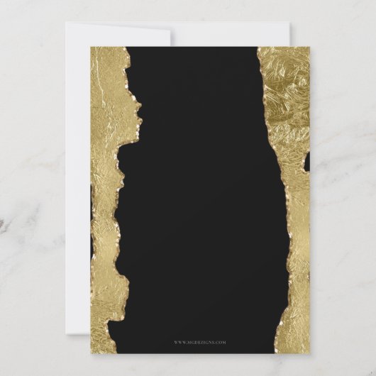 Elegant modern Afstuderen voor zwart en goudolie Kaart (Achterkant)