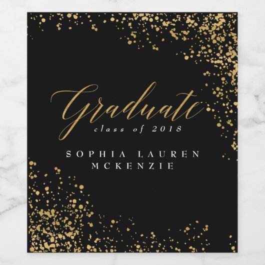 ELEGANT MODERN AFSTUDEREN WIJN ETIKET (Enkel label)