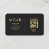 Elegant Modern AI Specialist Monogram Zwart Visitekaartje (Achterkant)