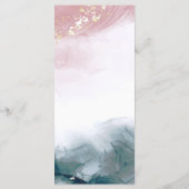 Elegant Modern Alcohol Ink Blush Blue Waterverf Menu (Achterkant)