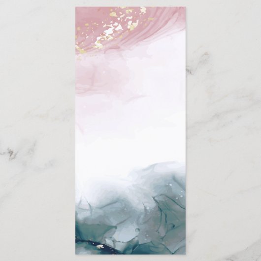 Elegant Modern Alcohol Ink Blush Blue Waterverf Menu (Achterkant)