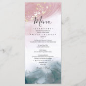 Elegant Modern Alcohol Ink Blush Blue Waterverf Menu (Voorkant)