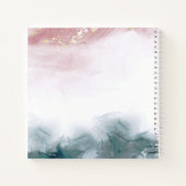 Elegant Modern Alcohol Ink Blush Blue Waterverf Notitieboek (Achterkant)