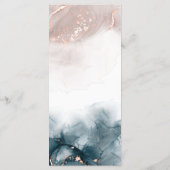 Elegant Modern Alcohol Ink Goud Blush Blauw Minima Menu (Achterkant)