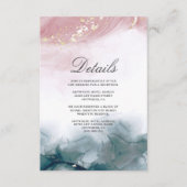 Elegant Modern Alcohol Ink Struik Blauw Waterverf Informatiekaartje (Voorkant)