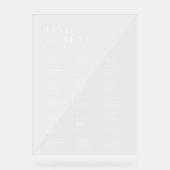 Elegant Modern Alphabetical Find Your Seat Wedding Acryl Bord (Voorkant)