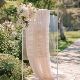 Elegant Modern Alphabetical Find Your Seat Wedding Acryl Bord