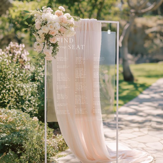 Elegant Modern Alphabetical Find Your Seat Wedding Acryl Bord