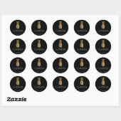 Elegant modern anananas zwarte make-up ronde sticker (Vel)