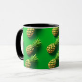 Elegant modern ananas tropisch fruitpatroon mok (Voorkant links)