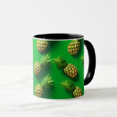 Elegant modern ananas tropisch fruitpatroon mok (Voorkant rechts)