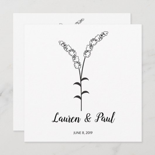 Elegant, Modern and Minimalist Twigs Desig Kaart (Voorkant / Achterkant)