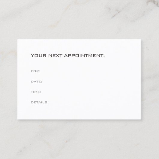 Elegant Modern Appointment Herinneringen Sjabloon Afsprakenkaartje (Voorkant)