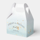 Elegant Modern Aquerell Mint Gold Hochzeit Bedankdoosjes (Achterkant)