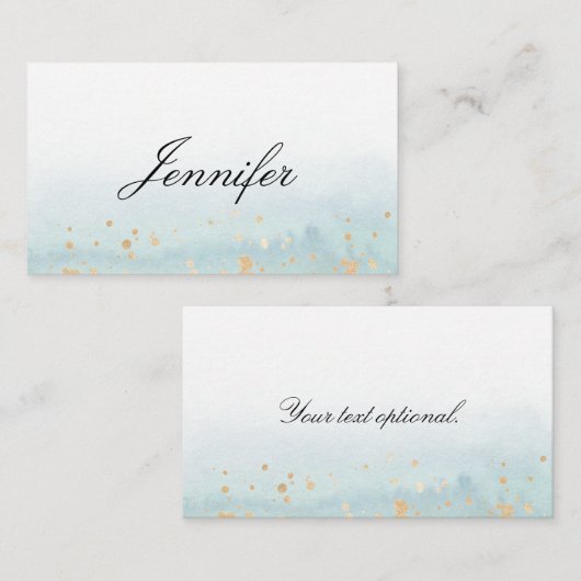 Elegant Modern Aquerell Mint Grün Gold Plaatskaartje (Voorkant / Achterkant)