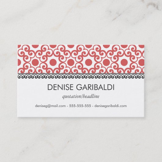 Elegant modern Arabesque Business Calling Card Contactkaartje (Voorkant)