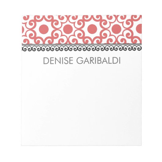 Elegant Modern Arabesque Gepersonaliseerd Notitieblok (Voorkant)