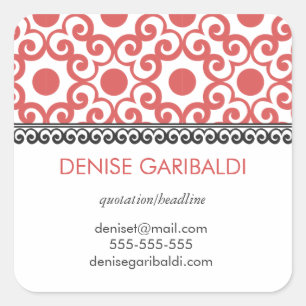 Elegant modern Arabesque Persoonlijk adres Vierkante Sticker