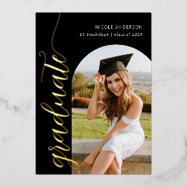 Elegant modern Arch Afstuderen Fotoscript Folie Feestdagenkaart