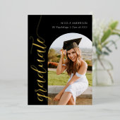 Elegant modern Arch Afstuderen Fotoscript Folie Feestdagenkaart (Staand Voorkant)