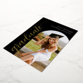 Elegant modern Arch Afstuderen Fotoscript Folie Feestdagenkaart (Gedraaid)