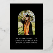 Elegant modern Arch Afstuderen Fotoscript Folie Feestdagenkaart (Achterkant)