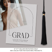 Elegant Modern Arch Overlay Afstudeerder Vellum Uitnodigingen