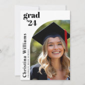Elegant Modern Arch Photo High School Afstuderen Aankondiging (Voorkant)