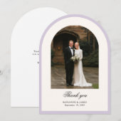 Elegant Modern Arch Photo Wedding Thank You Card Kaart (Voorkant / Achterkant)